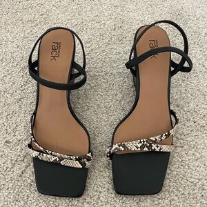 Nordstrom Black and Brown Strappy Sandals